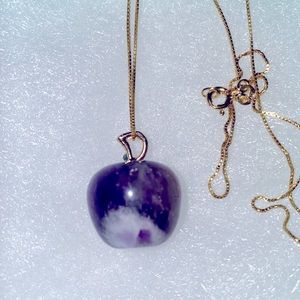 Boho Amethyst Apple 🍎 Gold Plated over Sterling Silver 24” Neckla…